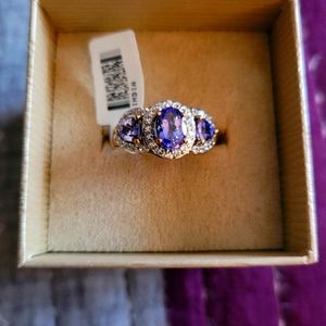 Tanzanite Three stone ring...size 9